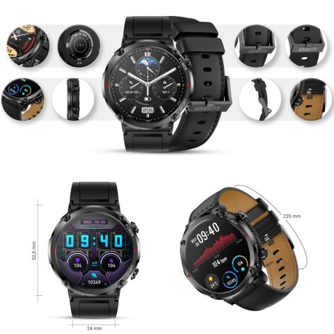 Gravity Smartwatch Gravity GT21-3 + Czarny Pasek Silikonowy Gravity Smartwatch Gravity GT21-3 + Czarny Pasek Silikonowy