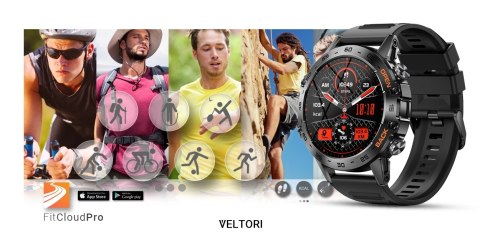 VELTORI Smartwatch Veltori VT120-1 Czarny Pasek Silikonowy VELTORI Smartwatch Veltori VT120-1 Czarny Pasek Silikonowy