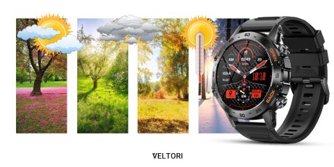 VELTORI Smartwatch Veltori VT120-1 Czarny Pasek Silikonowy VELTORI Smartwatch Veltori VT120-1 Czarny Pasek Silikonowy