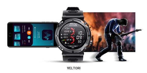 VELTORI Smartwatch Veltori VT130-1 Czarny Pasek Silikonowy VELTORI Smartwatch Veltori VT130-1 Czarny Pasek Silikonowy