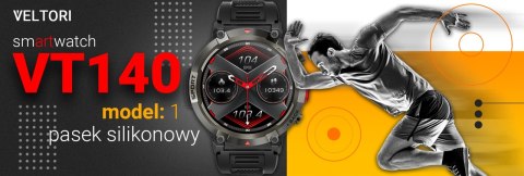 VELTORI Smartwatch Veltori VT140-1 Czarny Pasek Silikonowy VELTORI Smartwatch Veltori VT140-1 Czarny Pasek Silikonowy