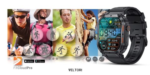 VELTORI Smartwatch Veltori VT200-1 Czarny Pasek Silikonowy VELTORI Smartwatch Veltori VT200-1 Czarny Pasek Silikonowy