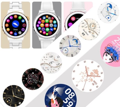 RUBICON Smartwatch Damski Rubicon RNCE92-1 Srebrny-Ceramiczna Bransoleta + Biały Silikonowy Pasek RUBICON Smartwatch Damski Rubicon RNCE92-1 Srebrny-Ceramiczna Bransoleta + Biały Silikonowy Pasek