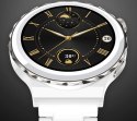 RUBICON Smartwatch Damski Rubicon RNCE92-1 Srebrny-Ceramiczna Bransoleta + Biały Silikonowy Pasek