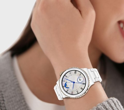 RUBICON Smartwatch Damski Rubicon RNCE92-1 Srebrny-Ceramiczna Bransoleta + Biały Silikonowy Pasek RUBICON Smartwatch Damski Rubicon RNCE92-1 Srebrny-Ceramiczna Bransoleta + Biały Silikonowy Pasek