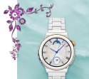 RUBICON Smartwatch Damski Rubicon RNCE92-1 Srebrny-Ceramiczna Bransoleta + Biały Silikonowy Pasek