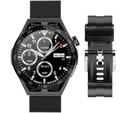RUBICON Smartwatch Rubicon RNCE88-2 Czarny- Czarny Pasek Silikonowy + Czarna Bransoleta