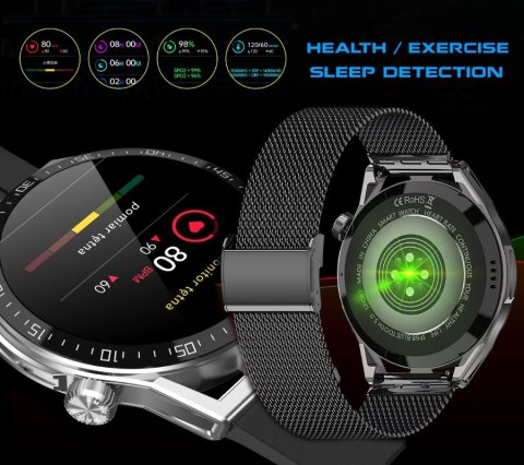 RUBICON Smartwatch Rubicon RNCE88-2 Czarny- Czarny Pasek Silikonowy + Czarna Bransoleta RUBICON Smartwatch Rubicon RNCE88-2 Czarny- Czarny Pasek Silikonowy + Czarna Bransoleta