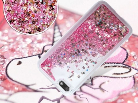 4kom.pl Etui liquid glitter Huawei Y5/ Y5 Prime 2018 brokat różowy 4kom.pl Etui liquid glitter Huawei Y5/ Y5 Prime 2018 brokat różowy