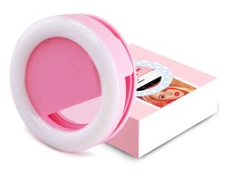 4kom.pl Lampka Selfie Ring Light LED pierścieniowa RK-14 różowa