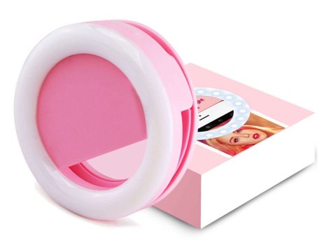 4kom.pl Lampka Selfie Ring Light LED pierścieniowa RK-14 różowa 4kom.pl Lampka Selfie Ring Light LED pierścieniowa RK-14 różowa