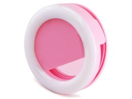 4kom.pl Lampka Selfie Ring Light LED pierścieniowa RK-14 różowa