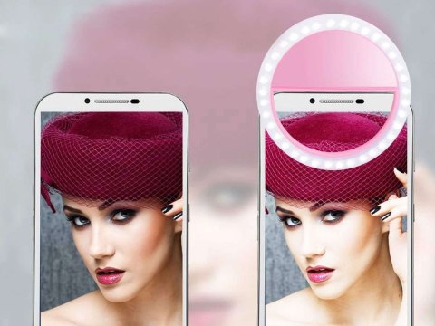 4kom.pl Lampka Selfie Ring Light LED pierścieniowa RK-14 różowa 4kom.pl Lampka Selfie Ring Light LED pierścieniowa RK-14 różowa