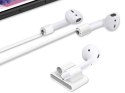 4kom.pl Uchwyt silikonowy zaczep strap do Apple Airpods Biały