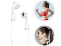 4kom.pl Uchwyt silikonowy zaczep strap do Apple Airpods Biały