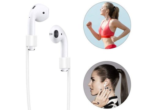 4kom.pl Uchwyt silikonowy zaczep strap do Apple Airpods Biały 4kom.pl Uchwyt silikonowy zaczep strap do Apple Airpods Biały
