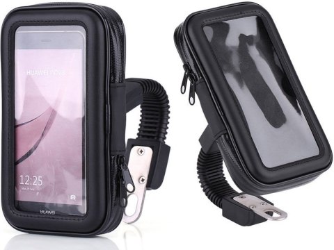 4kom.pl Uchwyt wodoodporny na motocykl rower skuter telefon XL czarny 4kom.pl Uchwyt wodoodporny na motocykl rower skuter telefon XL czarny