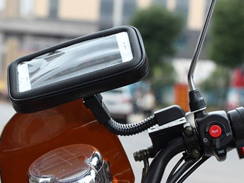 4kom.pl Uchwyt wodoodporny na motocykl rower skuter telefon XL czarny 4kom.pl Uchwyt wodoodporny na motocykl rower skuter telefon XL czarny