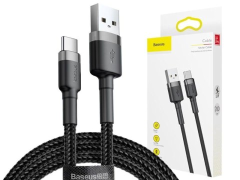 Baseus Kabel 2m Baseus USB-C 2A grey black Baseus Kabel 2m Baseus USB-C 2A grey black