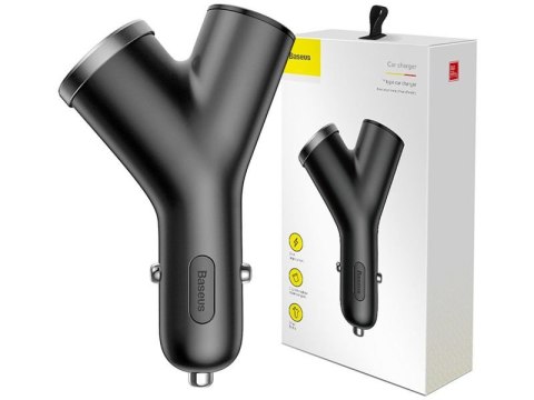 Baseus Ładowarka samochodowa Baseus Y 3.4A 2x USB +port zapalniczki Baseus Ładowarka samochodowa Baseus Y 3.4A 2x USB +port zapalniczki