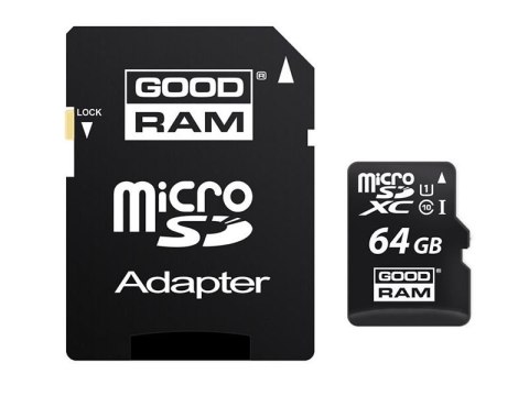 Goodram Goodram microSDXC 64GB Class 10 karta + adapter + czytnik Goodram Goodram microSDXC 64GB Class 10 karta + adapter + czytnik