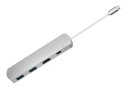 Wiwu Adapter hub WiWU T3+ 4w1 USB-C - 2x USB HDMI 4K Typ C srebrny