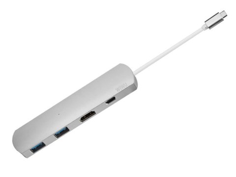 Wiwu Adapter hub WiWU T3+ 4w1 USB-C - 2x USB HDMI 4K Typ C srebrny Wiwu Adapter hub WiWU T3+ 4w1 USB-C - 2x USB HDMI 4K Typ C srebrny