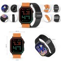 Gravity Smartwatch Gravity GT15-2 Pomarańczowy Pasek Silikonowy + Czarna Bransoleta
