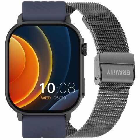 Gravity Smartwatch Gravity GT15-4 Niebieski Pasek Silikonowy + Tytanowa Bransoleta Gravity Smartwatch Gravity GT15-4 Niebieski Pasek Silikonowy + Tytanowa Bransoleta
