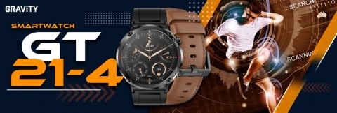 Gravity Smartwatch Gravity GT21-4 + Czarny Pasek Silikonowy Gravity Smartwatch Gravity GT21-4 + Czarny Pasek Silikonowy