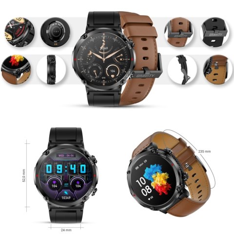 Gravity Smartwatch Gravity GT21-4 + Czarny Pasek Silikonowy Gravity Smartwatch Gravity GT21-4 + Czarny Pasek Silikonowy