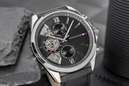 Tommy Hilfiger Zegarek Męski Tommy Hilfiger Baker Open Heart 1710644 + BOX