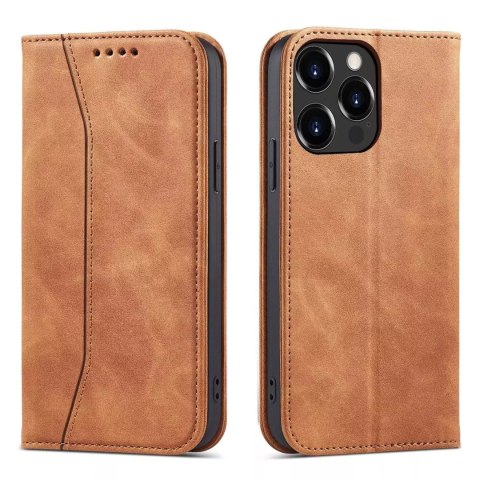 4kom.pl Magnet Fancy Case etui do iPhone 13 Pro Max pokrowiec portfel na karty kartę podstawka brązowy 4kom.pl Magnet Fancy Case etui do iPhone 13 Pro Max pokrowiec portfel na karty kartę podstawka brązowy