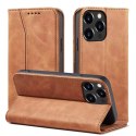 4kom.pl Magnet Fancy Case etui do iPhone 13 Pro Max pokrowiec portfel na karty kartę podstawka brązowy