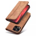 4kom.pl Magnet Fancy Case etui do iPhone 13 Pro Max pokrowiec portfel na karty kartę podstawka brązowy