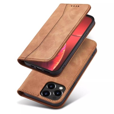 4kom.pl Magnet Fancy Case etui do iPhone 13 Pro Max pokrowiec portfel na karty kartę podstawka brązowy 4kom.pl Magnet Fancy Case etui do iPhone 13 Pro Max pokrowiec portfel na karty kartę podstawka brązowy