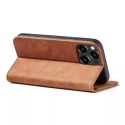 4kom.pl Magnet Fancy Case etui do iPhone 13 Pro Max pokrowiec portfel na karty kartę podstawka brązowy