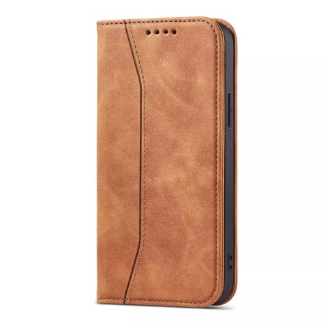 4kom.pl Magnet Fancy Case etui do iPhone 13 Pro Max pokrowiec portfel na karty kartę podstawka brązowy 4kom.pl Magnet Fancy Case etui do iPhone 13 Pro Max pokrowiec portfel na karty kartę podstawka brązowy