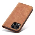 4kom.pl Magnet Fancy Case etui do iPhone 13 Pro Max pokrowiec portfel na karty kartę podstawka brązowy