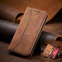 4kom.pl Magnet Fancy Case etui do iPhone 13 Pro Max pokrowiec portfel na karty kartę podstawka brązowy