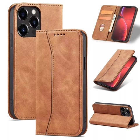 4kom.pl Magnet Fancy Case etui do iPhone 13 Pro Max pokrowiec portfel na karty kartę podstawka brązowy 4kom.pl Magnet Fancy Case etui do iPhone 13 Pro Max pokrowiec portfel na karty kartę podstawka brązowy