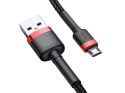 Baseus Kabel nylonowy Baseus Cafule Micro-USB 1.5A 200cm Czarny/czerwony