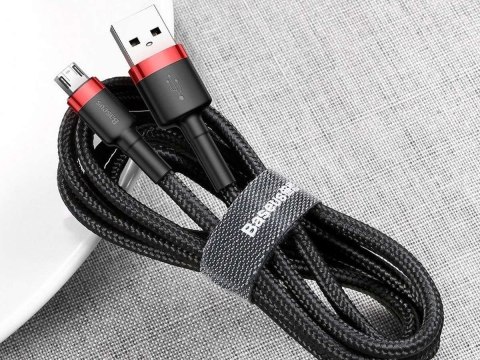 Baseus Kabel nylonowy Baseus Cafule Micro-USB 1.5A 200cm Czarny/czerwony Baseus Kabel nylonowy Baseus Cafule Micro-USB 1.5A 200cm Czarny/czerwony
