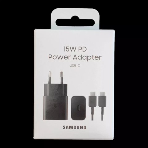 Samsung Samsung ładowarka sieciowa USB Typ C 15W PD AFC + kabel USB Typ C czarny (EP-T1510XBEGEU) Samsung Samsung ładowarka sieciowa USB Typ C 15W PD AFC + kabel USB Typ C czarny (EP-T1510XBEGEU)