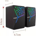 4kom.pl Forev Głośniki Stereo Czarny PC RGB Podświetlane