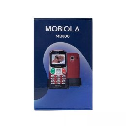 4kom.pl Telefon GSM Mobiola MB800 Czerwony 2G z ładowarką biurkową dla seniora