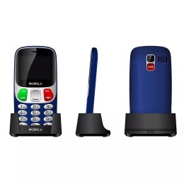 4kom.pl Telefon GSM Mobiola MB800 Niebieski 2G z ładowarką biurkową dla seniora