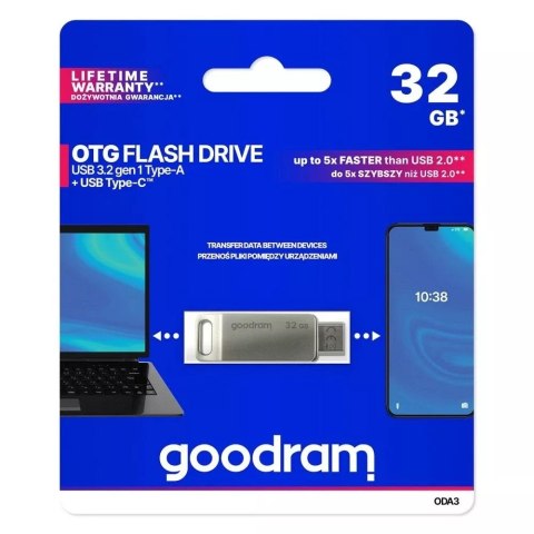 Goodram GOODRAM Pendrive OTG USB-A + USB-C 32GB ODA3 3.2 Gen1