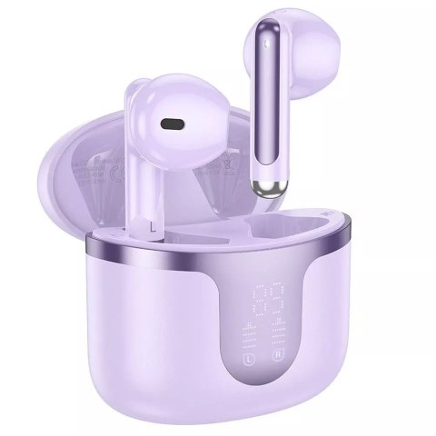 Hoco HOCO słuchawki bezprzewodowe Bluetooth TWS EW61 fioletowe z etui ładującym