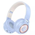 Hoco HOCO słuchawki bezprzewodowe Bluetooth W50 niebieskie z podświetleniem RGB